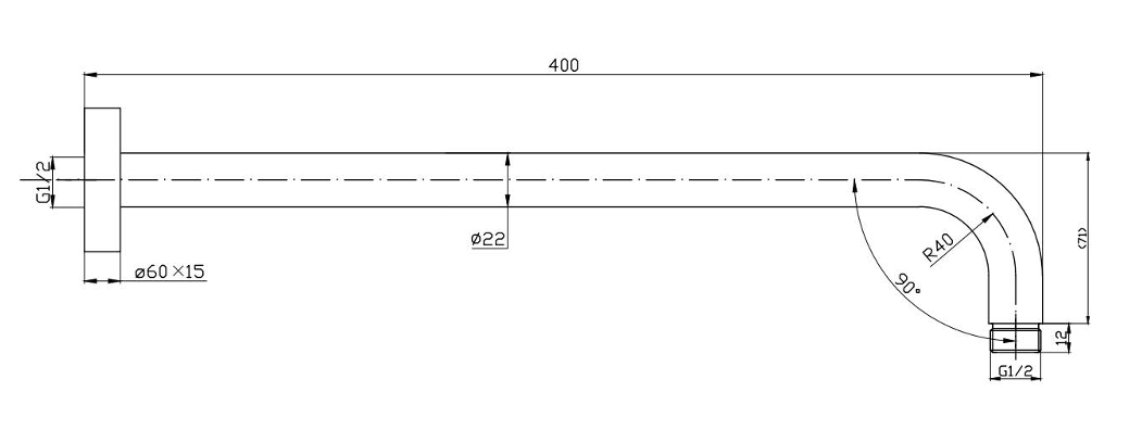 Nemo Кронштейн настенный 40 см, цвет: brush nickel NM-8021BN