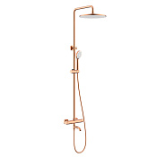 Nemo Душевая стойка: термостат, верхний душ, штанга 136,1 см, лейка, шланг, цвет: rose gold NM-9012RG