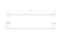 Nemo Полотенцедержатель 60 см, подвесной, цвет: brush gun metal NM-C01071BGM