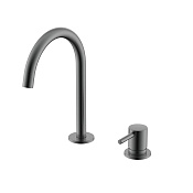 Nemo Round Смеситель для раковины с донным клапаном, высота излива 17,7 см, цвет: brush gun metal NM-2318BGM