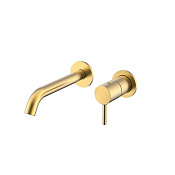 Nemo Round Смеситель для раковины, д/к, излив 20 см, с внутренней частью, цвет: brush gold NM-2313BG