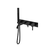 Nemo Round Смеситель для ванны и душа, лейка, шланг, с внутренней частью, цвет: matte black NM-2353MB