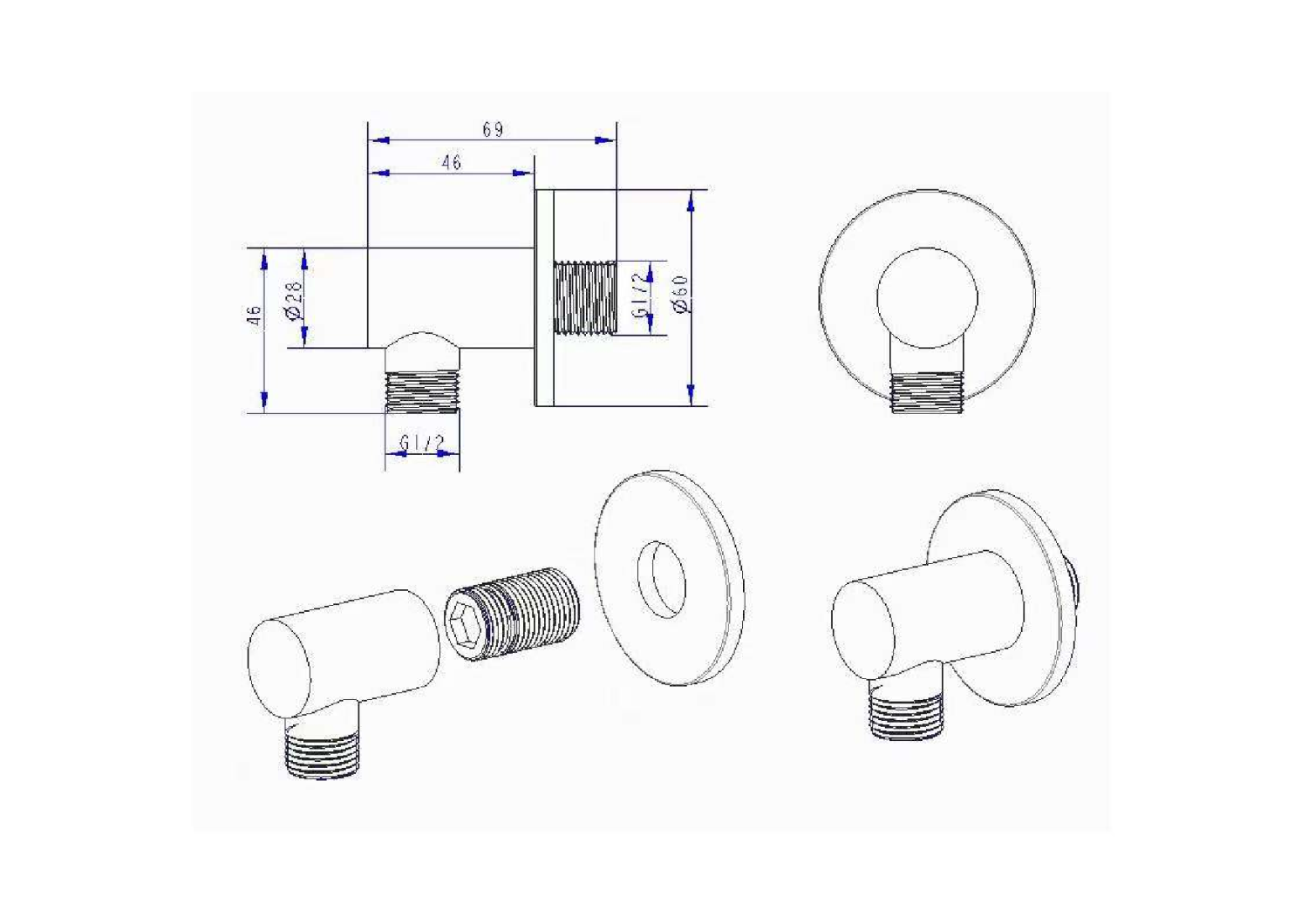 Nemo Шланговое подключение, цвет: brush gun metal NM-4002BGM