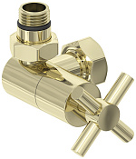 Сунержа Вентиль регулировки температуры 3D левый (крест), НР G 1/2 / НГ G 3/4, цвет: шампань глянц. 020-1410-1234