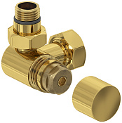 Сунержа Вентиль рег. температуры 3D левый (шестигранник), НР G 1/2 / НГ G 3/4, цвет: золото глянец 03-1406-1234