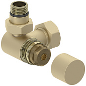 Сунержа Вентиль рег. температуры 3D левый, НР G 1/2 / НГ G 3/4, цвет: шампань матовая 022-1406-1234