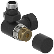 Сунержа Вентиль рег. температуры 3D левый, НР G 1/2 / НГ G 3/4, цвет: тёмный титан муар матовый 15-1406-1234