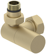 Сунержа Вентиль регулировки температуры 3D левый (цилиндр), НР G 1/2 / НГ G 3/4, цвет: шампань мат. 022-1402-1234