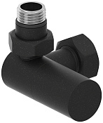 Сунержа Вентиль рег. температуры 3D левый, НР G 1/2 / НГ G 3/4, цвет: тёмный титан муар матовый 15-1402-1234