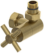 Сунержа Вентиль рег. температуры 3D правый, НР G 1/2 / НГ G 3/4, цвет: состаренная латунь брашир. 051-1411-1234