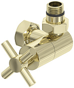 Сунержа Вентиль регулировки температуры 3D правый (крест), НР G 1/2 / НГ G 3/4, цвет: шампань глянц. 020-1411-1234
