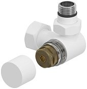 Сунержа Вентиль рег. температуры 3D правый (под шестигранник), НР G 1/2 / НГ G 3/4, цвет: белый мат. 30-1407-1234