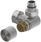 Сунержа Вентиль рег. температуры 3D правый (шестигранник), НР G 1/2 / НГ G 3/4, цвет: сатин браш. 071-1407-1234