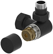 Сунержа Вентиль рег. температуры 3D правый, НР G 1/2 / НГ G 3/4, цвет: тёмный титан муар матовый 15-1407-1234