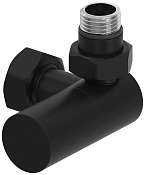 Сунержа Вентиль регулировки температуры 3D правый (цилиндр), НР G 1/2 / НГ G 3/4, цвет: чёрный мат. 31-1403-1234