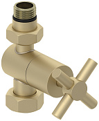 Сунержа Вентиль регулировки температуры прямой (крест), НР G 1/2 / НГ G 3/4, цвет: шампань матовая 022-1409-1234