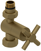 Сунержа Вентиль регулировки температуры прямой (крест), НР G 1/2 / НГ G 3/4, цвет: золото матовое 032-1409-1234