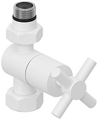 Сунержа Вентиль регулировки температуры прямой (крест), НР G 1/2 / НГ G 3/4, цвет: белый матовый 30-1409-1234