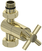 Сунержа Вентиль регулировки температуры прямой (крест), НР G 1/2 / НГ G 3/4, цвет: шампань глянцевая 020-1409-1234