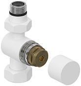 Сунержа Вентиль регулировки температуры прямой (шестигранник), НР G 1/2 / НГ G 3/4, цвет: белый мат 30-1405-1234