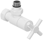 Сунержа Вентиль регулировки температуры угловой (крест), НР G 1/2 / НГ G 3/4, цвет: белый глянцевый 12-1408-1234
