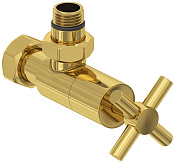 Сунержа Вентиль регулировки температуры угловой (крест), НР G 1/2 / НГ G 3/4, цвет: золото глянцевое 03-1408-1234