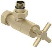 Сунержа Вентиль регулировки температуры угловой (крест), НР G 1/2 / НГ G 3/4, цвет: шампань матовая 022-1408-1234