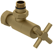 Сунержа Вентиль регулировки температуры угловой (крест), НР G 1/2 / НГ G 3/4, цвет: золото матовое 032-1408-1234