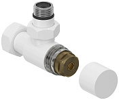 Сунержа Вентиль рег. температуры угловой (под шестигранник), НР G 1/2 / НГ G 3/4, цвет: белый глянец 12-1404-1234