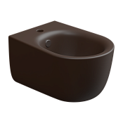 GSG Hit Биде подвесное 36,5х51 см c 1 отверстием под смеситель и переливом, цвет: cacao matt HIBISO035