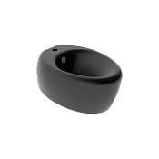 GSG Touch Биде подвесное 38,5х55 см c 1 отверстием под смеситель и переливом, цвет: черный матовый TOBISO003