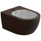 GSG Like Биде подвесное биколор 36х52,5 см c 1 отверстием под смеситель, цвет: white/cacao matt LKBISOBI000/035