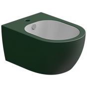 GSG Like Биде подвесное биколор 36х52,5 см c 1 отверстием под смеситель, цвет: white/smeraldo matt LKBISOBI000/036