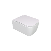 GSG Brio Унитаз подвесной 36х52,5 см, безободковый с крышкой и креплением, цвет: белый глянцевый BRWCSO000+BRCOPRSLTICR000+ACS40