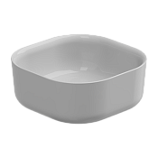 GSG Hit Раковина чаша 42х42 см, без перелива и отверстия под смеситель, цвет: белый глянцевый HILAVQU42000