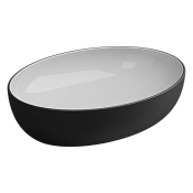 GSG Easy Раковина чаша биколор, 55х42 см, без отверстия под смеситель, цвет: white/black matt EALAVOV55BI000/003