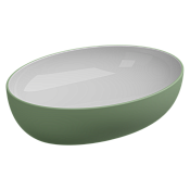 GSG Easy Раковина чаша биколор, 55х42 см, без отверстия под смеситель, цвет: white/salvia matt EALAVOV55BI000/031