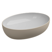 GSG Easy Раковина чаша биколор, 55х42 см, без отверстия под смеситель, цвет: white/sabbia matt EALAVOV55BI000/034