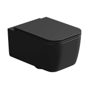 GSG Brio Чаша подвесного унитаза 36х52,5 см, безободковый, цвет: черный матовый BRWCSO003