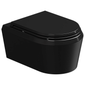 GSG Cruise Чаша подвесного унитаза 39х53 см, безободковый, цвет: черный глянцевый CRWCSO002