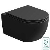 GSG Like Чаша подвесного унитаза биколор 36х52,5 см, торнадо, безободковый, цвет: white/black matt LKWCSOECBI000/003