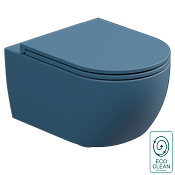 GSG Like Чаша подвесного унитаза биколор 36х52,5 см, торнадо, безободковый, цвет: white/denim matt LKWCSOECBI000/027