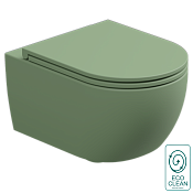 GSG Like Чаша подвесного унитаза биколор 36х52,5 см, торнадо, безободковый, цвет: white/salvia matt LKWCSOECBI000/031