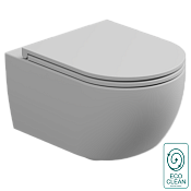 GSG Like Чаша подвесного унитаза 36х52,5 см, торнадо, безободковый, цвет: белый матовый LKWCSOEC001