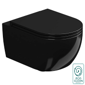 GSG Like Чаша подвесного унитаза 36х52,5 см, торнадо, безободковый, цвет: черный глянцевый LKWCSOEC002