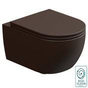 GSG Like Чаша подвесного унитаза 36х52,5 см, торнадо, безободковый, цвет: cacao matt LKWCSOEC035