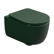 GSG Hit Чаша подвесного унитаза 36,5х51 см, смыв Smart Clean, безободковый, цвет: smeraldo matt HIWCSO036