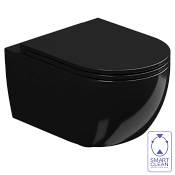 GSG Like Чаша подвесного унитаза 36х52,5 см, смыв Smart Clean, безободковый, цвет: черный глянцевый LKWCSO002