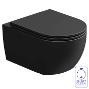 GSG Like Чаша подвесного унитаза 36х52,5 см, смыв Smart Clean, безободковый, цвет: черный матовый LKWCSO003