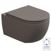 GSG Like Чаша подвесного унитаза 36х52,5 см, смыв Smart Clean, безободковый, цвет: tortora matt LKWCSO029